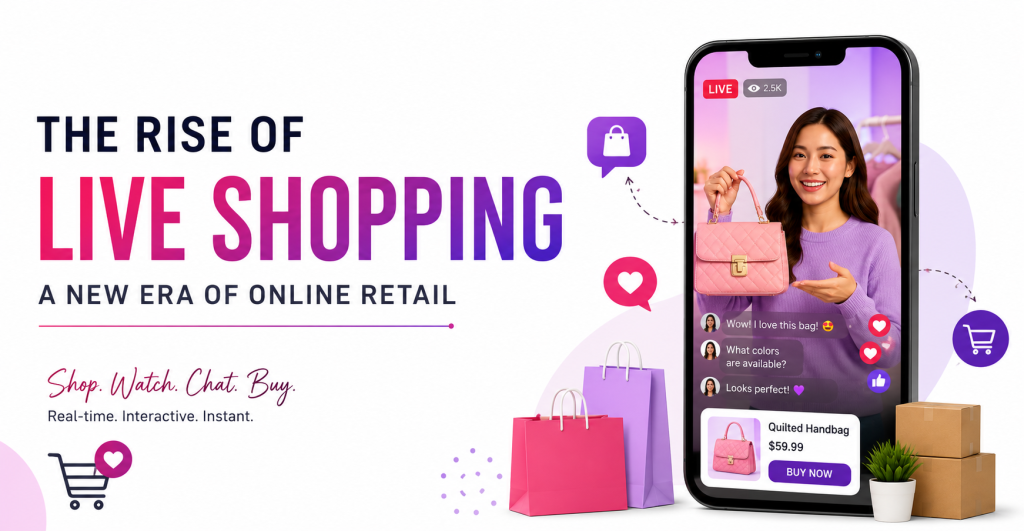 Live shopping online retail concept