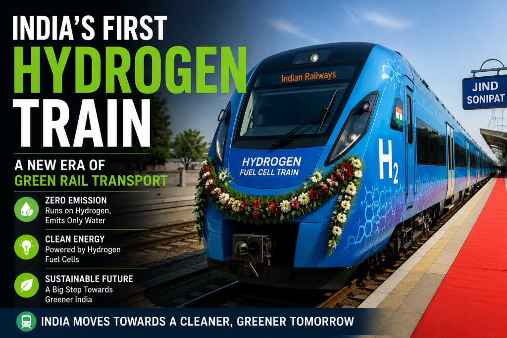 India’s First Hydrogen Train Begins Journey, Marking a New Era in Green Rail Transportation